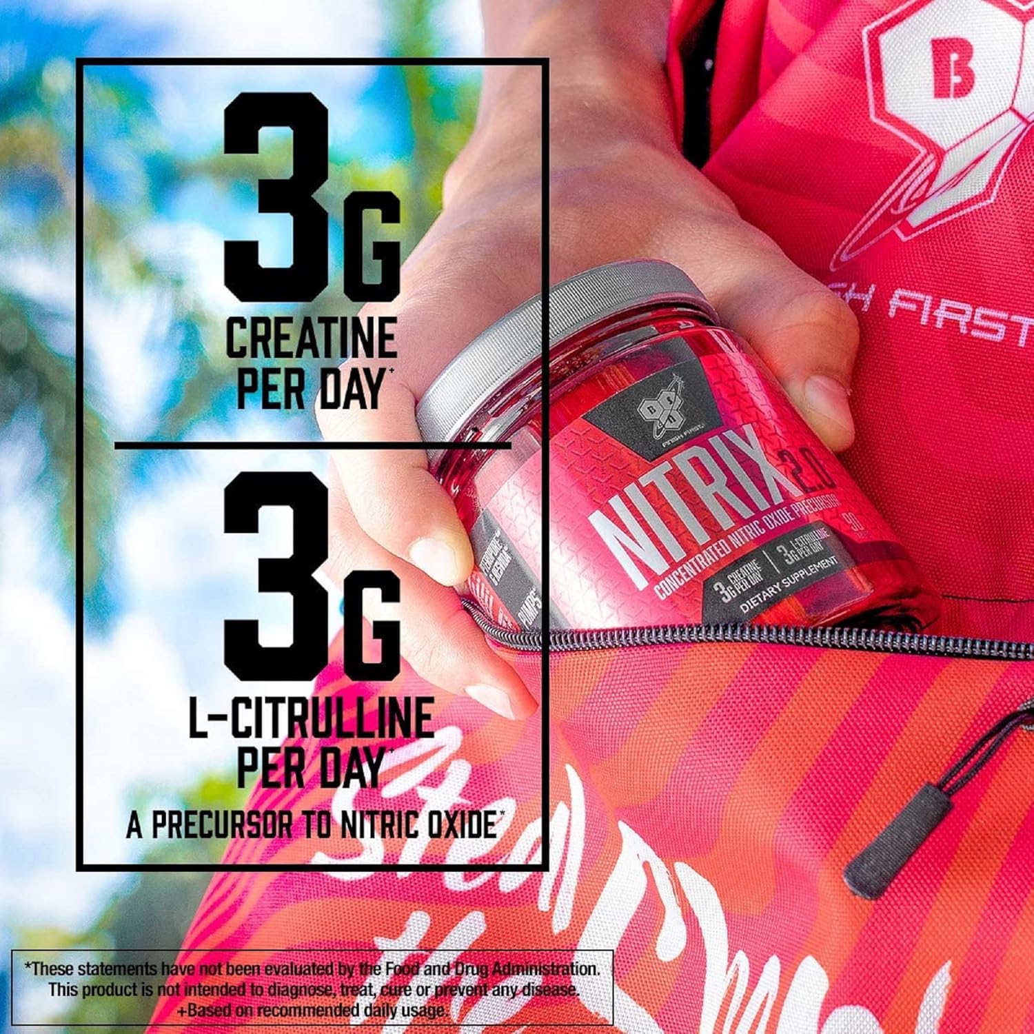 BSN NITRIX 2.0 - Nitric Oxide Boosting Supplement with Creatine and L Citrulline - Enhances Performance, Muscle Pump, and Recovery - 90 Tablets