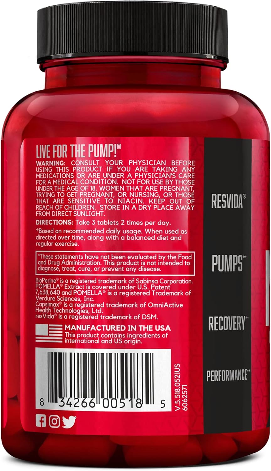 BSN NITRIX 2.0 - Nitric Oxide Boosting Supplement with Creatine and L Citrulline - Enhances Performance, Muscle Pump, and Recovery - 90 Tablets