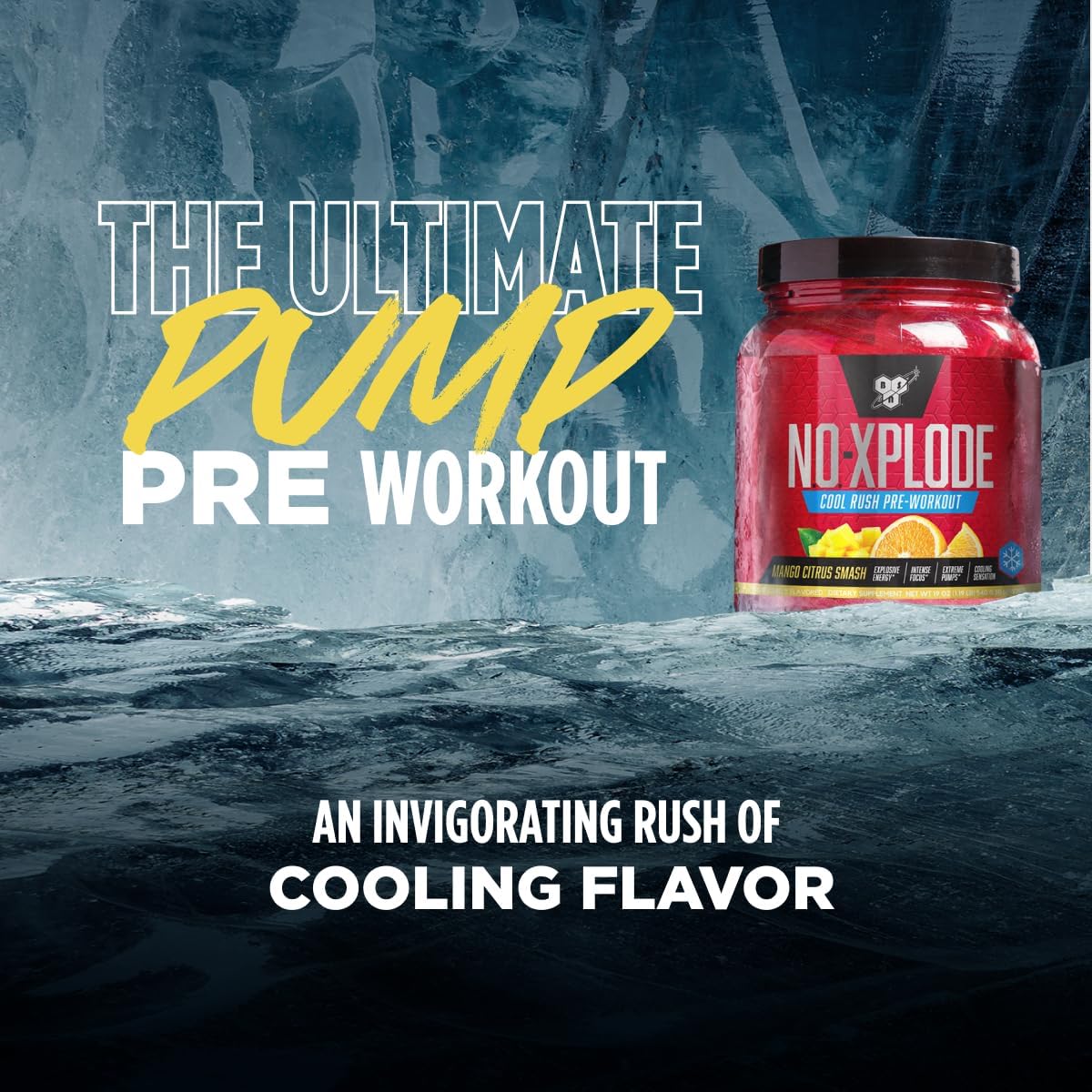 BSN N.O.-XPLODE Mango Citrus Smash Pre Workout Powder - Energy Supplement with Creatine and Beta-Alanine for Men and Women, 30 Servings