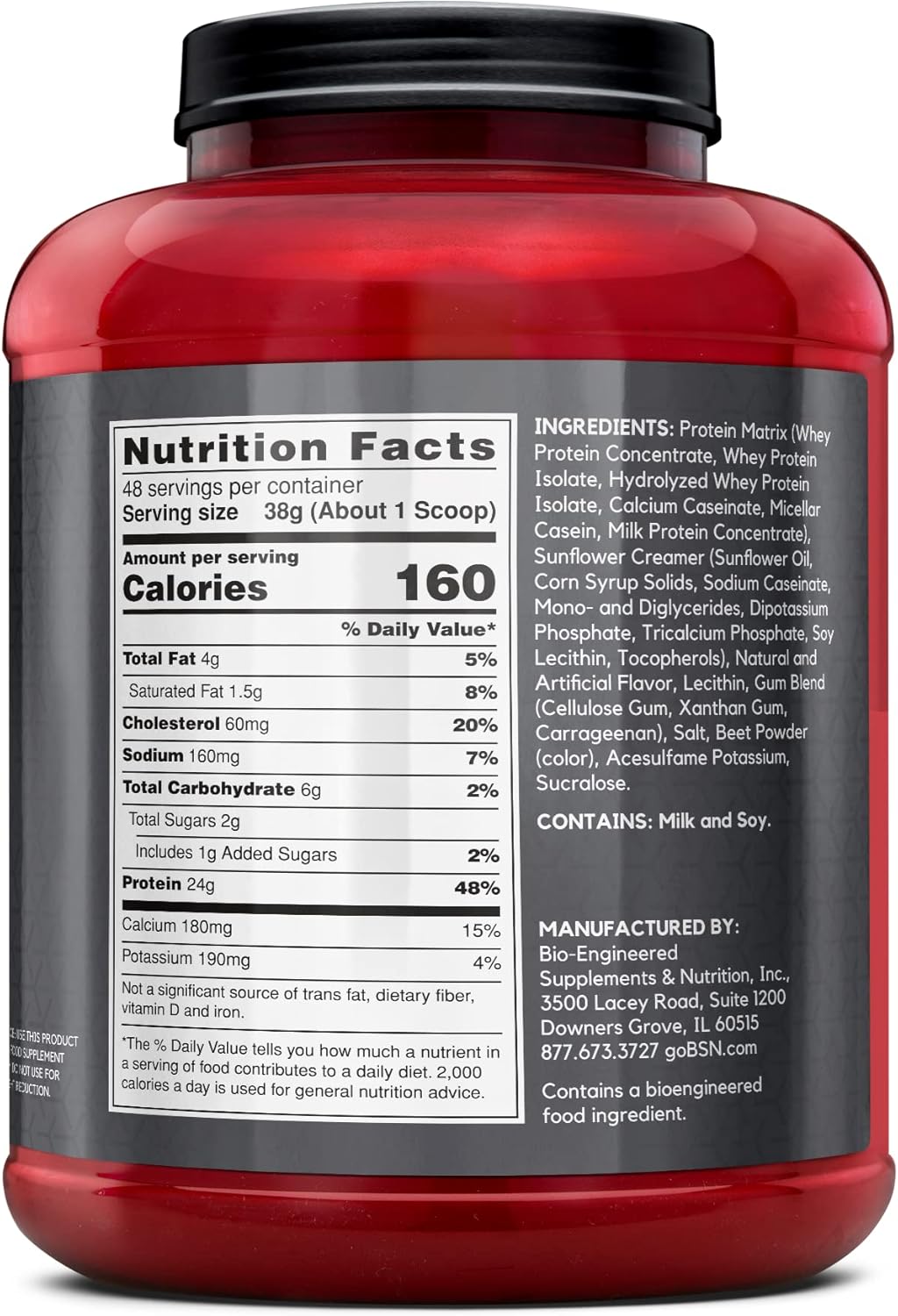 BSN SYNTHA-6 EDGE Protein Powder - Strawberry Milkshake Flavor, 24g Protein, Low Sugar, 48 Servings, Hydrolyzed Whey & Micellar Casein