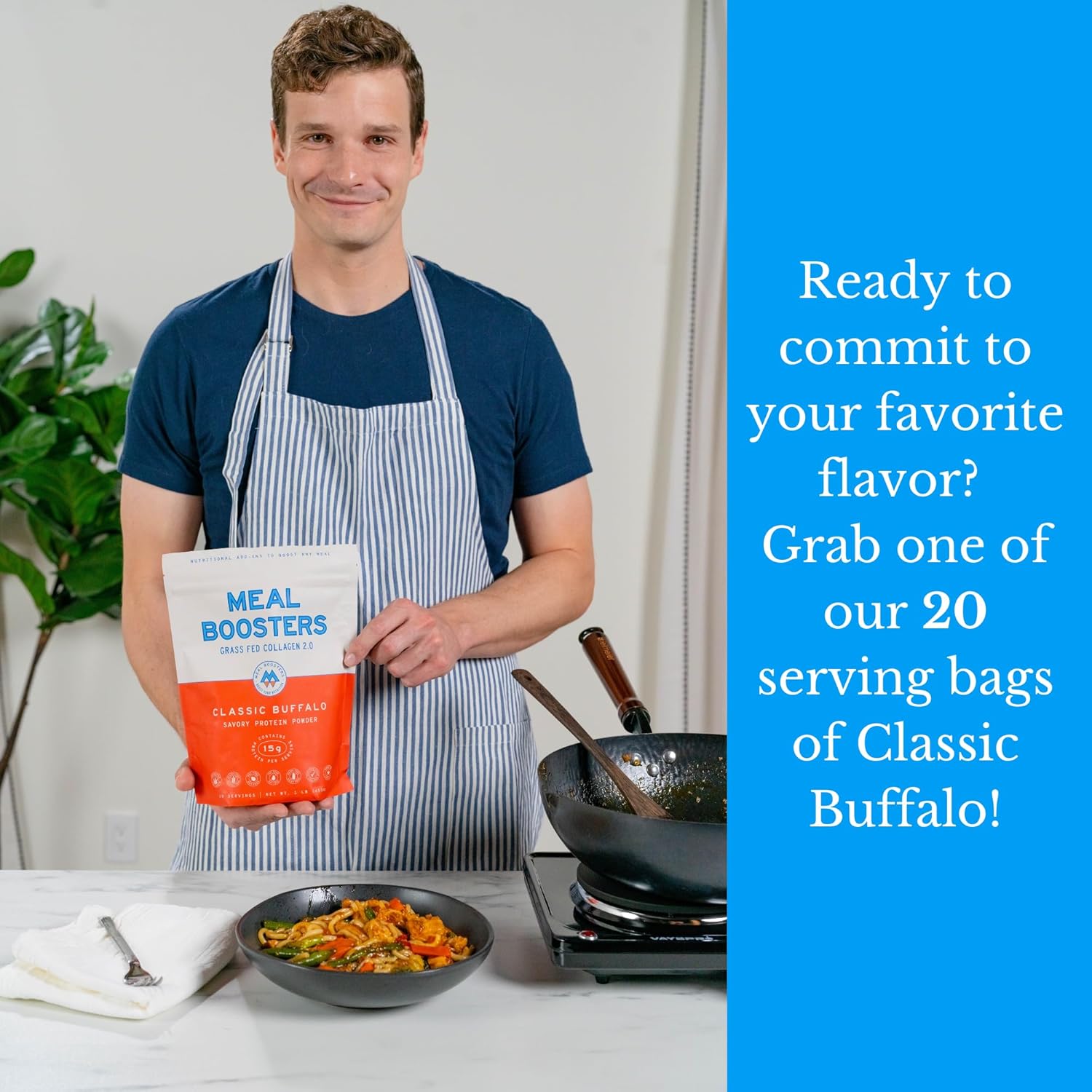 Buffalo Savory Protein Supplement with Grass-Fed Collagen for Muscle Recovery and Gut Health