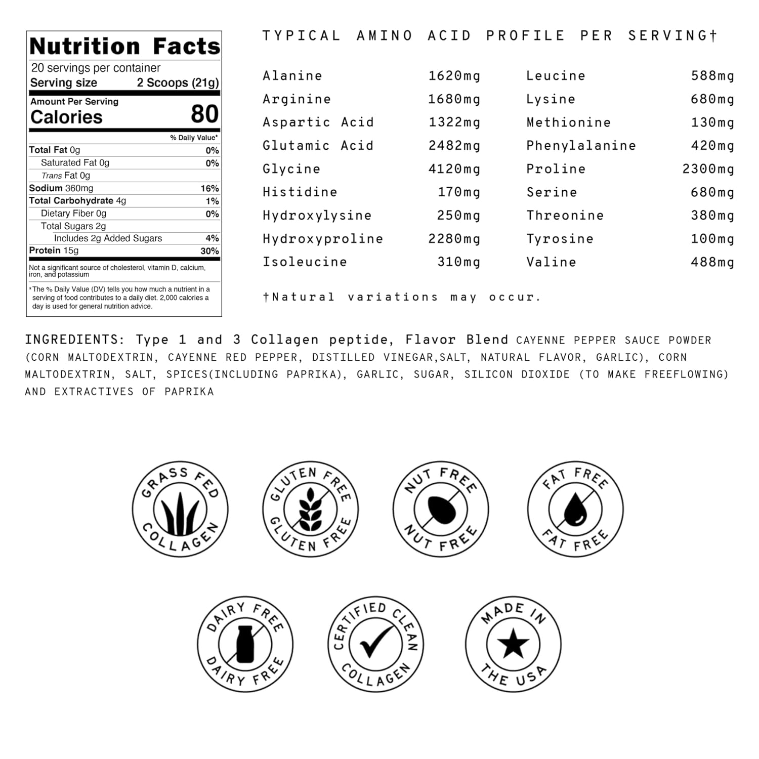 Buffalo Savory Protein Supplement with Grass-Fed Collagen for Muscle Recovery and Gut Health