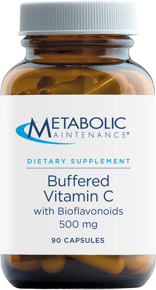 Buffered Vitamin C 500mg with Bioflavonoids - Gentle on Stomach - 90 Capsules