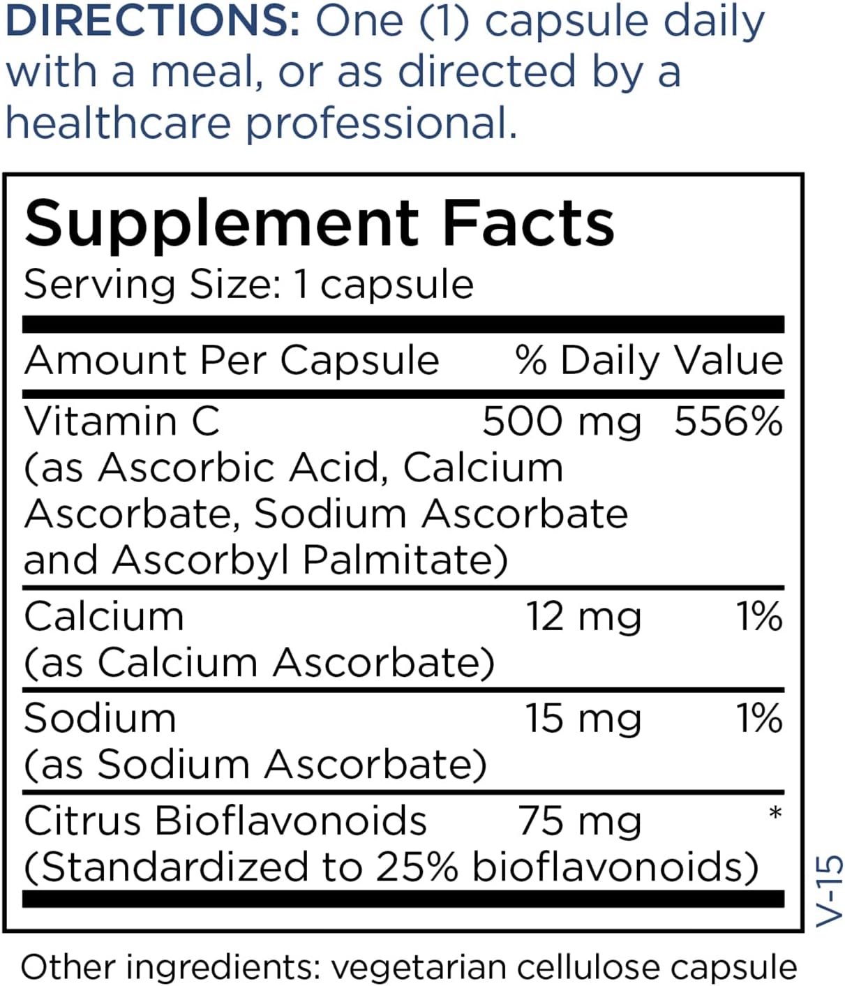 Buffered Vitamin C 500mg with Bioflavonoids - Gentle on Stomach - 90 Capsules