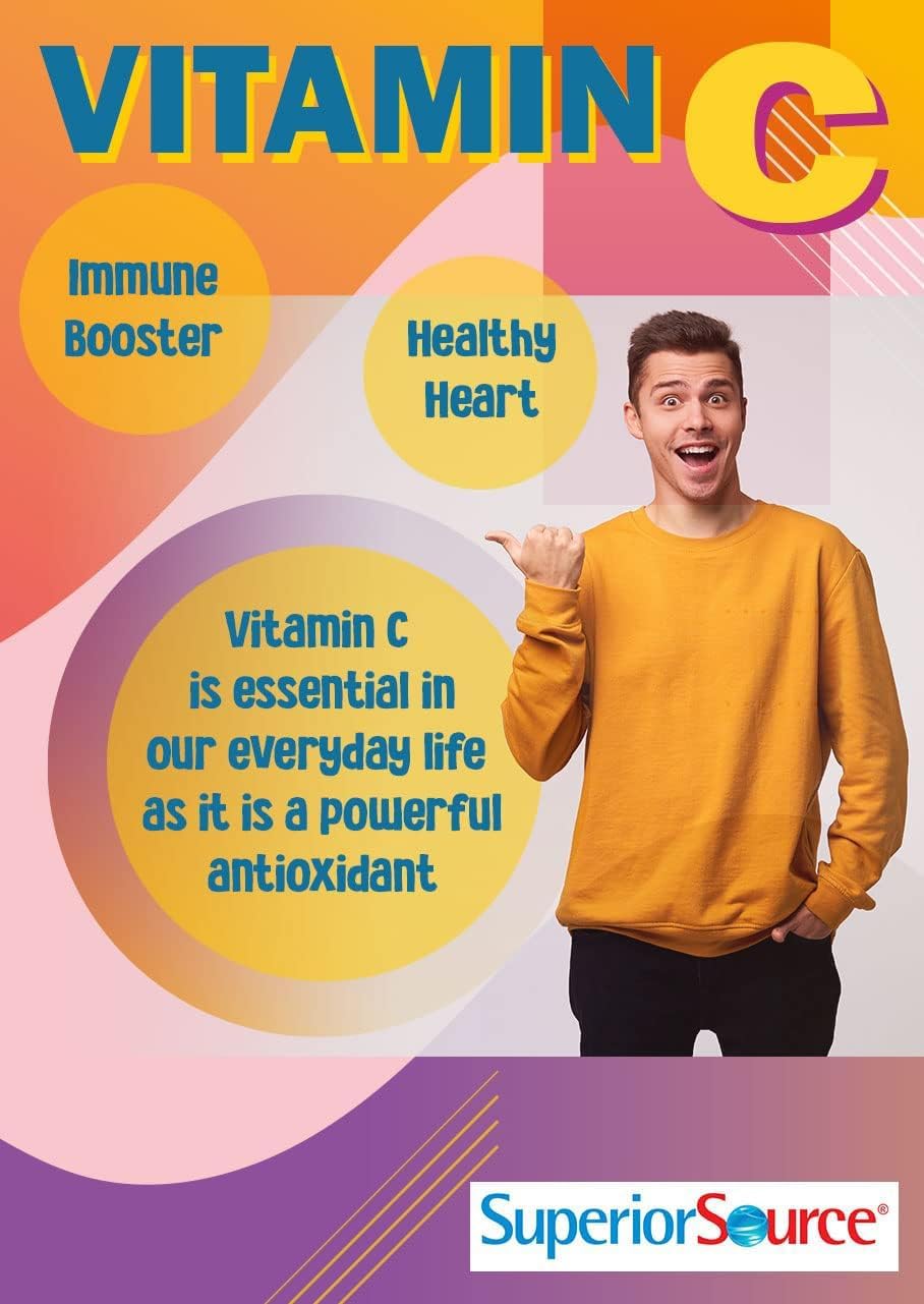 Buffered Vitamin C Sour Cherry Melts - 500 mg MicroLingual Tablets for Immune System Boost - Energy Vitamins - 90 Count