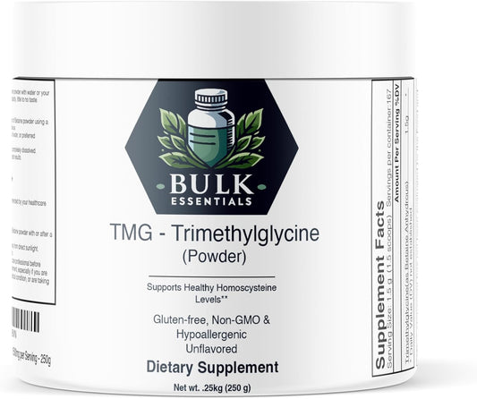 Bulk Essentials TMG Powder - Betaine Anhydrous Supplement - Gluten Free - 1500mg per Serving - 250g