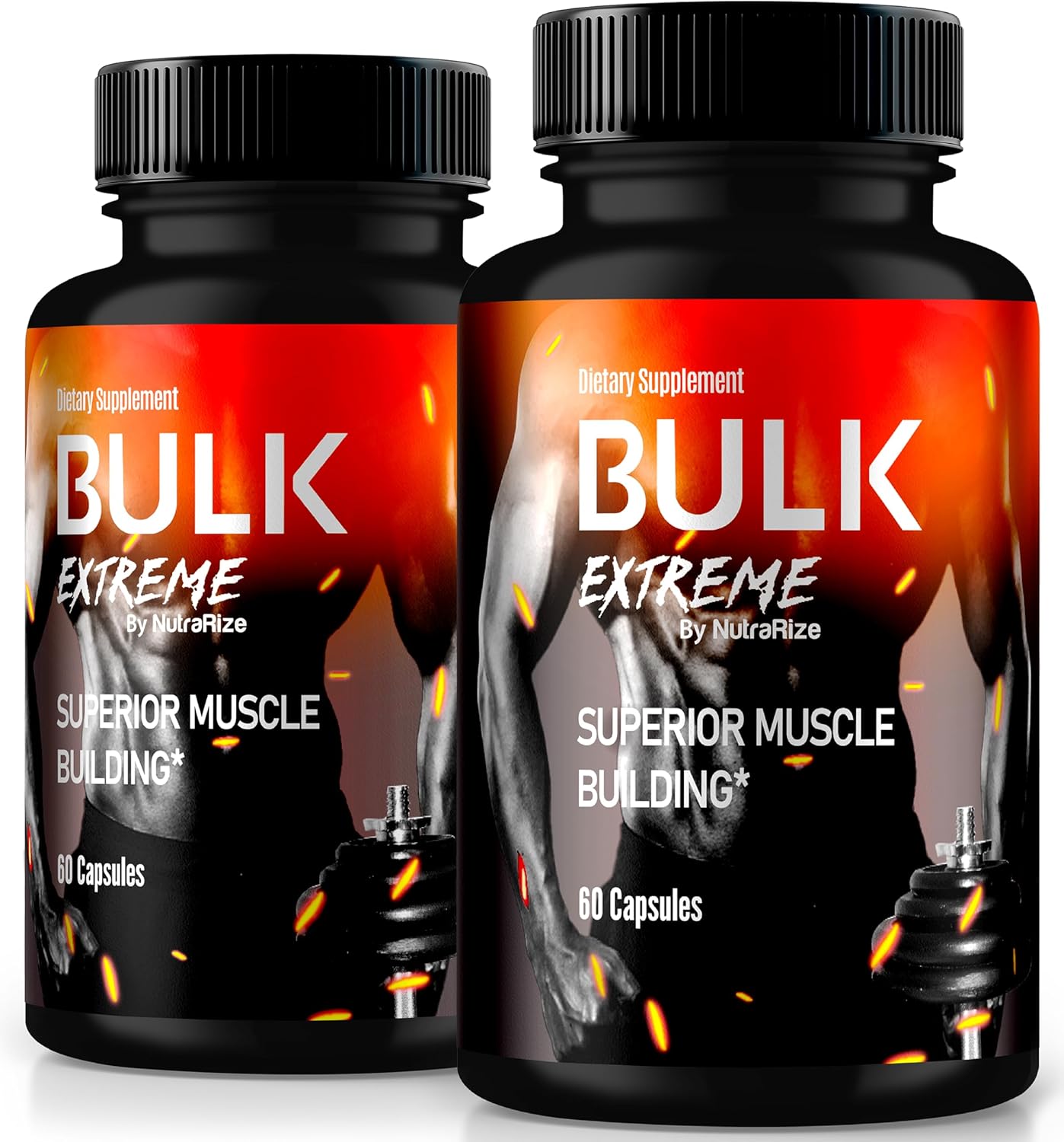 Bulk Extreme Muscle Building Formula for Men - 2 Pack of All Natural Muscle Builder Pills for Lean Muscle Mass & Physical Performance - NutraRize Advanced Formula with Superior Reviews (120 Capsules)