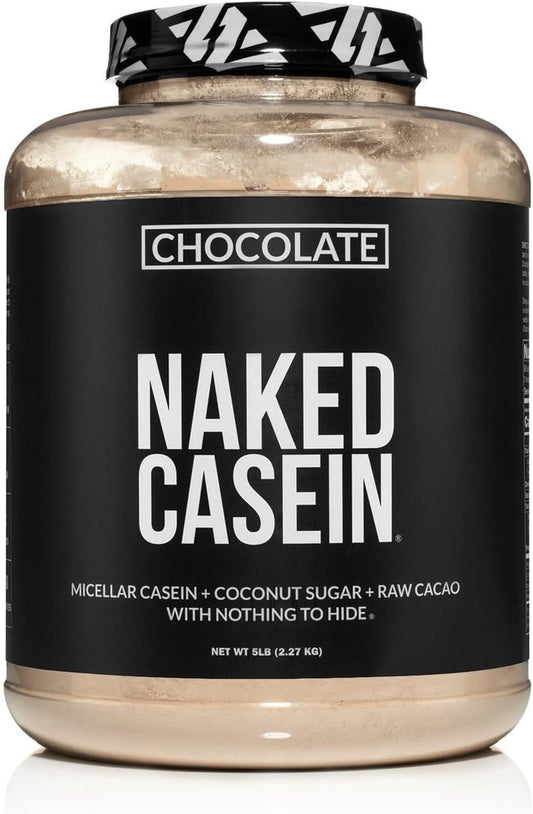 Bulk Naked Chocolate Casein Protein Powder - 5lb Micellar Casein for Muscle Growth & Recovery - GMO, Gluten, Soy, Preservative-Free - 60 Servings