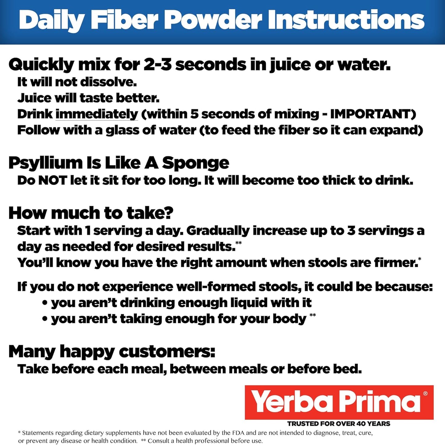 Bulk Pack of Yerba Prima Daily Fiber Formula Powder - 12 oz x 4 - Soluble & Insoluble Fiber Supplement for Gut Health - Vegan, Non-GMO, Gluten-Free