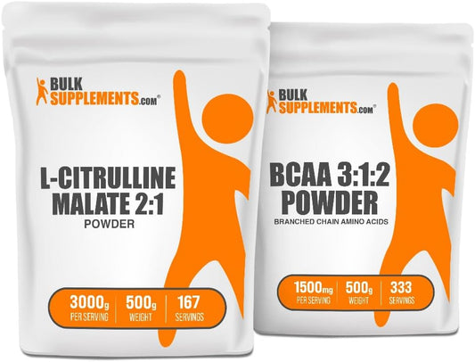 BulkSupplements Citrulline Malate 2:1 & BCAA 3:1:2 Bundle - 500g Each
