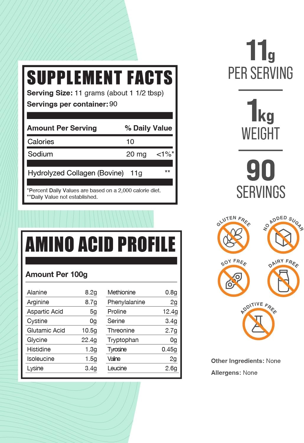 BulkSupplements Glycine and Collagen Peptides Bundle - 1.5kg Total