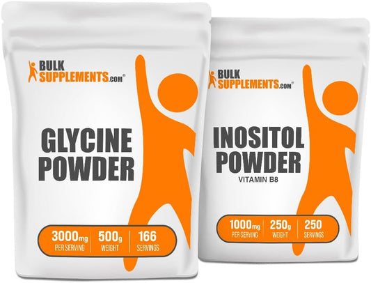 BulkSupplements Glycine and Inositol Bundle - 500g and 250g Packets