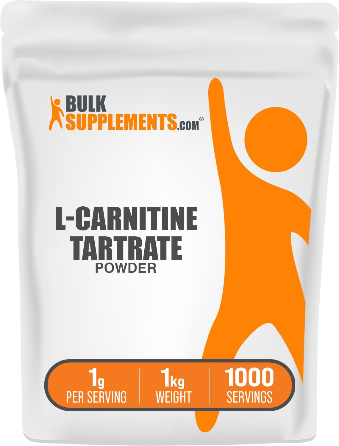 BulkSupplements L-Carnitine Tartrate Powder - 1000mg Carnitine Supplement, Unflavored Gluten Free, 5kg (11 lbs) - Pack of 5