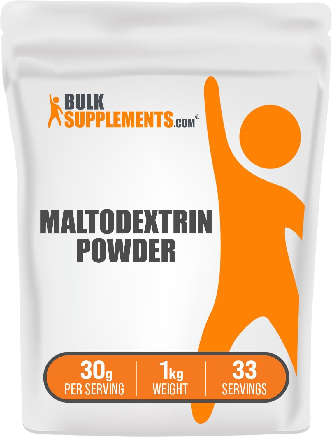 BulkSupplements Maltodextrin Powder - Energy Boost Supplement, Food Grade, Unflavored & Gluten Free - 1kg (2.2 lbs) Pack of 1