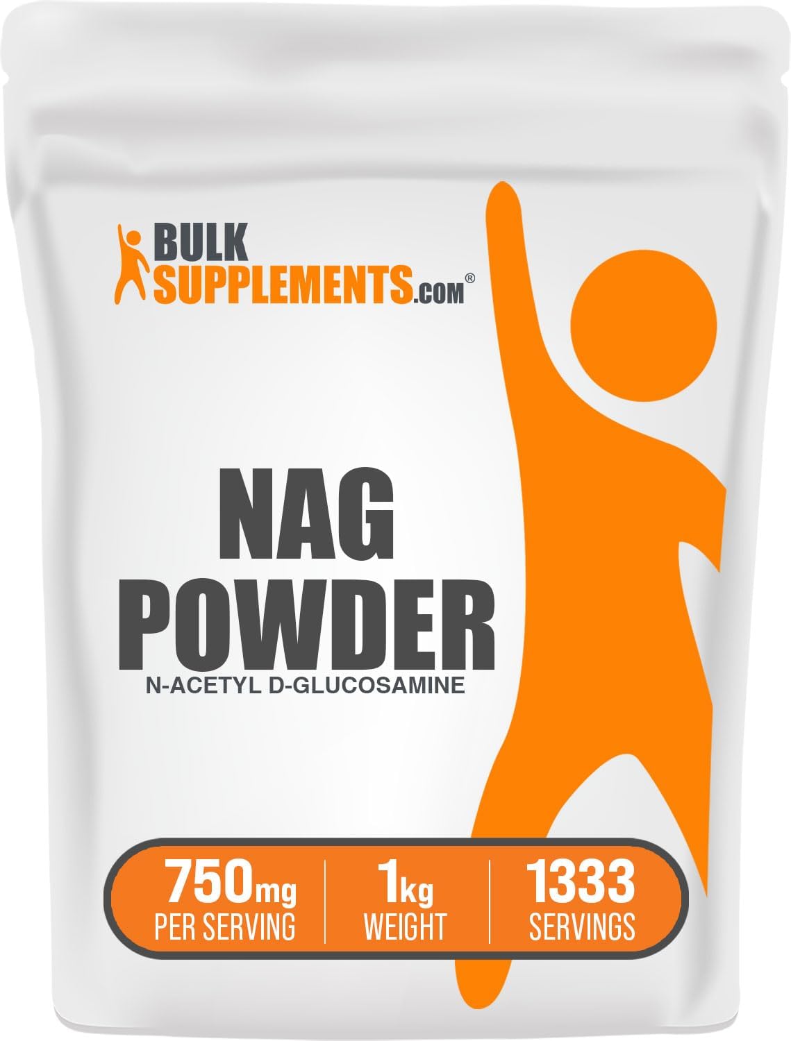 BulkSupplements N-Acetyl Glucosamine Powder - 750mg Glucosamine Supplement, Gluten-Free - 1kg (2.2 lbs) Pack of 1