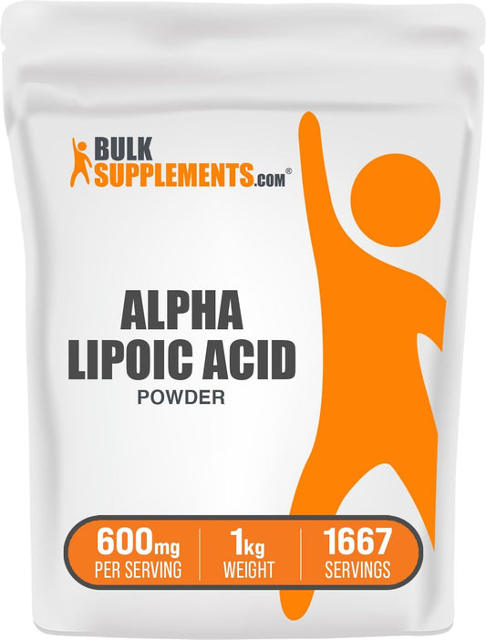 BulkSupplements.com Alpha Lipoic Acid Powder - 600mg ALA Supplement, Gluten Free - 5kg (11 lbs) (Pack of 5)