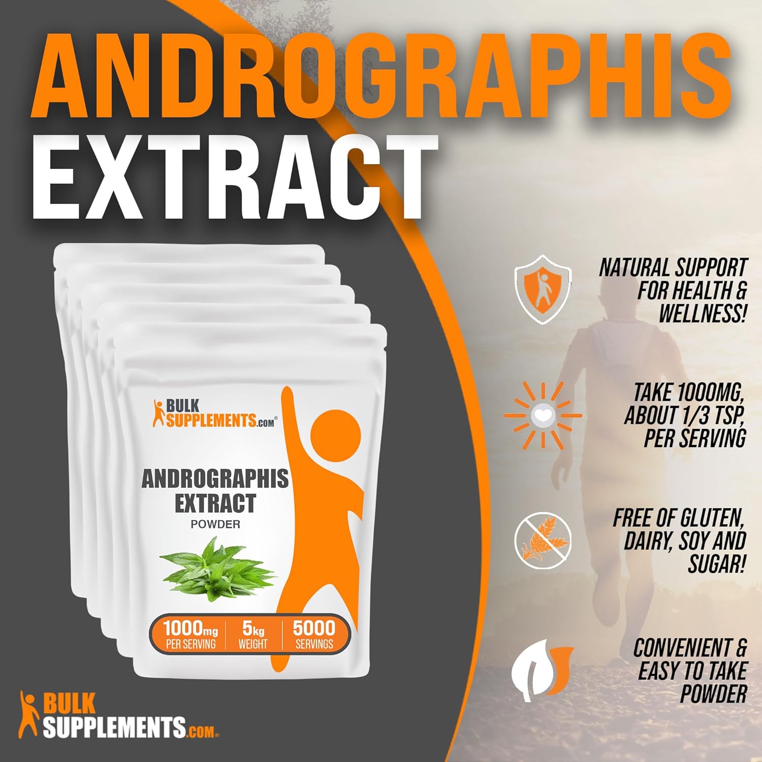 BulkSupplements.com Andrographis Paniculata Extract Powder - Herbal Supplement, Gluten Free, 1000mg per Serving, 5kg (11 lbs)