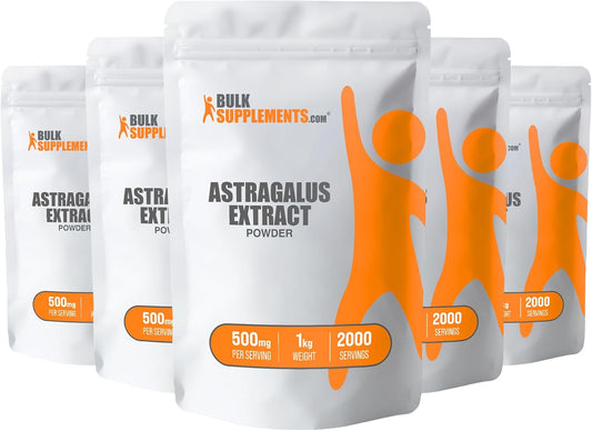 BulkSupplements.com Astragalus Root Extract Powder - Vegan & Gluten Free Supplement, 500mg per Serving, 5kg (11 lbs) - Pack of 5