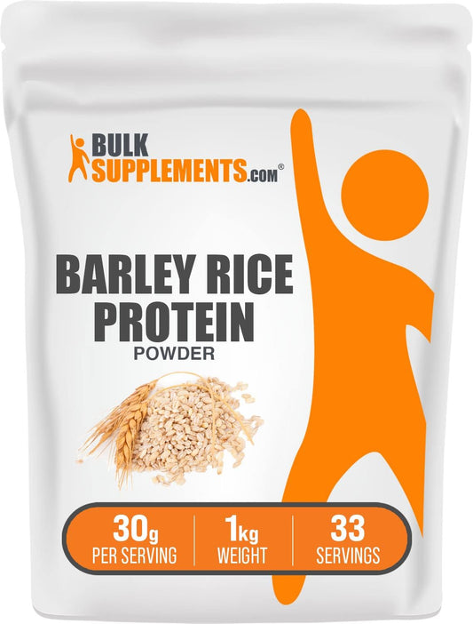 BulkSupplements.com Barley Rice Protein Powder 1kg (2.2 lbs) - Vegan Unflavored Dairy Free Protein Source, 30g per Serving