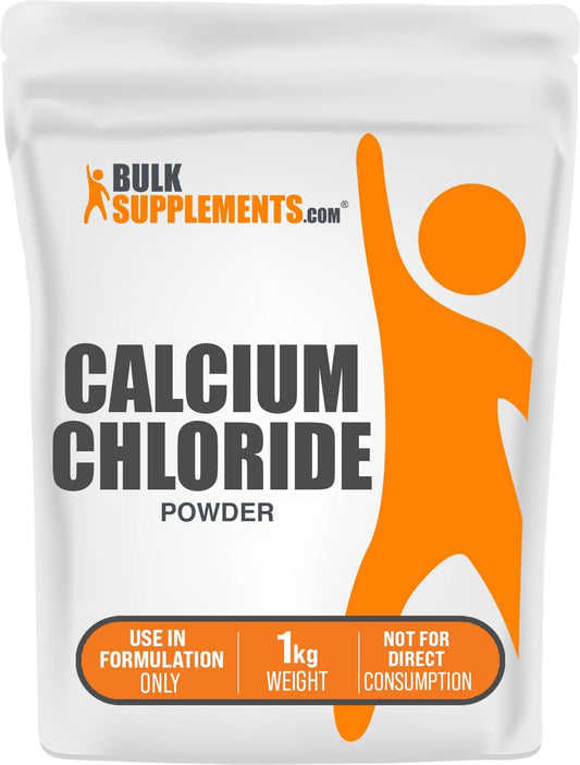 BulkSupplements.com Calcium Chloride Dihydrate Powder - Food Grade Calcium Supplement, Food Additive, Gluten Free - 1kg (2.2 lbs) Pack