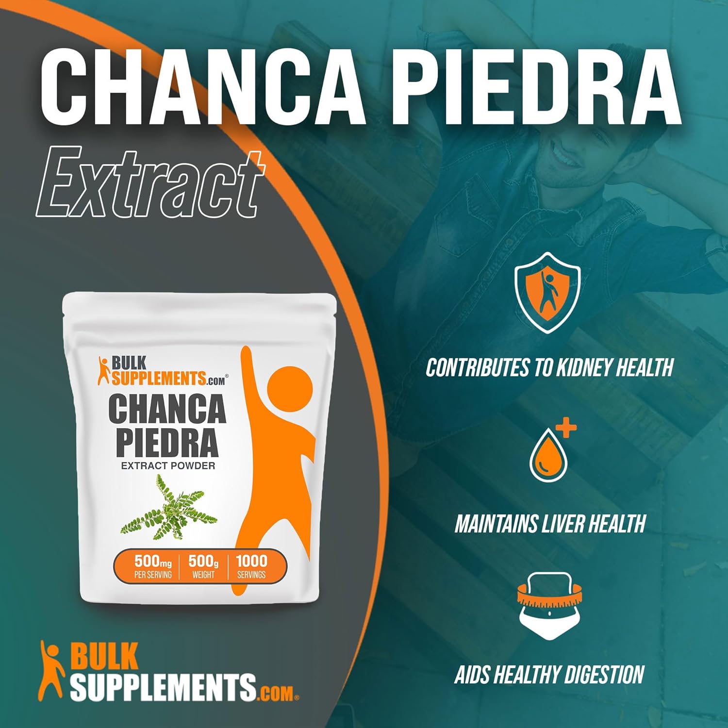 BulkSupplements.com Chanca Piedra Extract Powder - Stone Breaker Herbal Supplement - Gluten-Free 500mg per Serving - 500g (1.1 lbs)