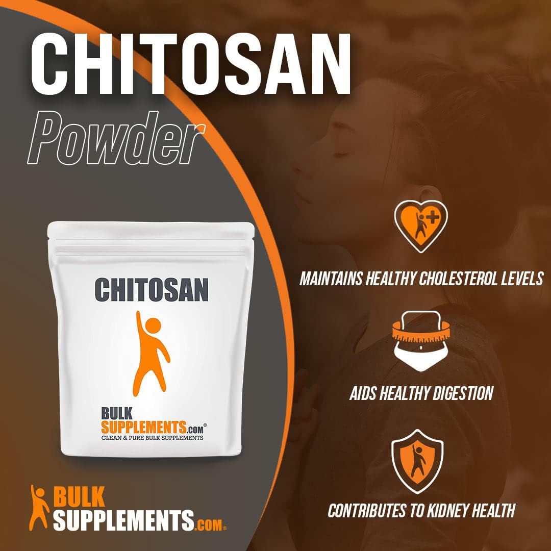 BulkSupplements.com Chitosan Powder - High Fiber Supplement - 1000mg Chitosan Supplements for Kidney Health - Shellfish Source - 5kg (11 lbs) - 5000 Servings