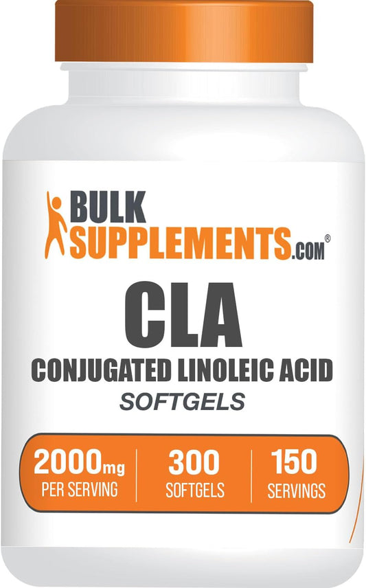 BulkSupplements.com CLA Softgels - High Potency CLA Safflower Capsules, 2000mg CLA Pills, 300 Softgels, 150-Day Supply