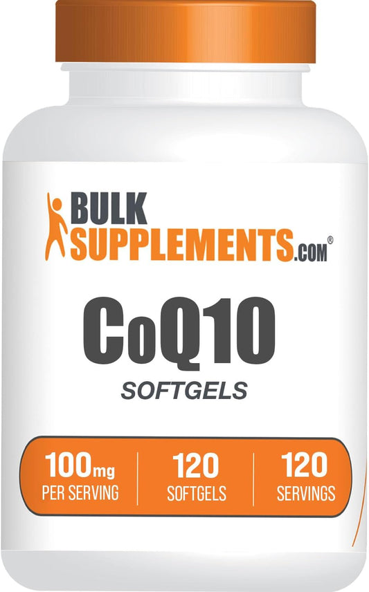BulkSupplements.com CoQ10 Softgels - 100mg Coenzyme Q10 Supplement for Heart Health - Gluten Free, 120 Count