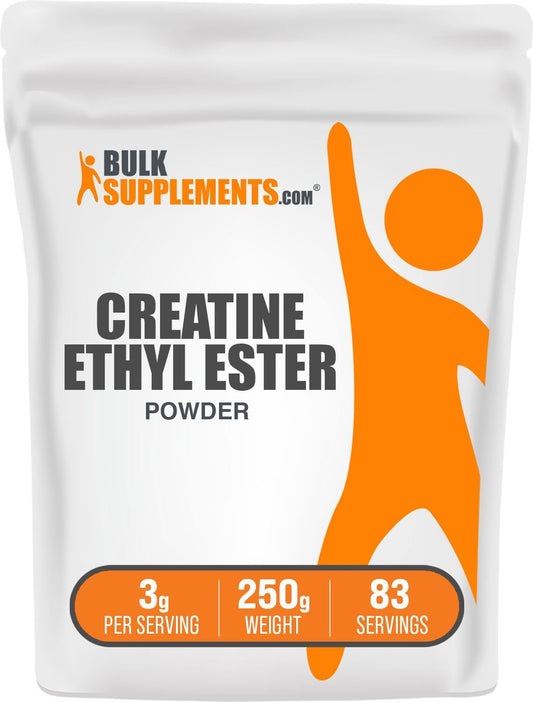 BulkSupplements.com  Creatine Ethyl Ester HCl Powder - Unflavored & Gluten Free - 250g (8.8 oz) - 3g per Serving - Pack of 1