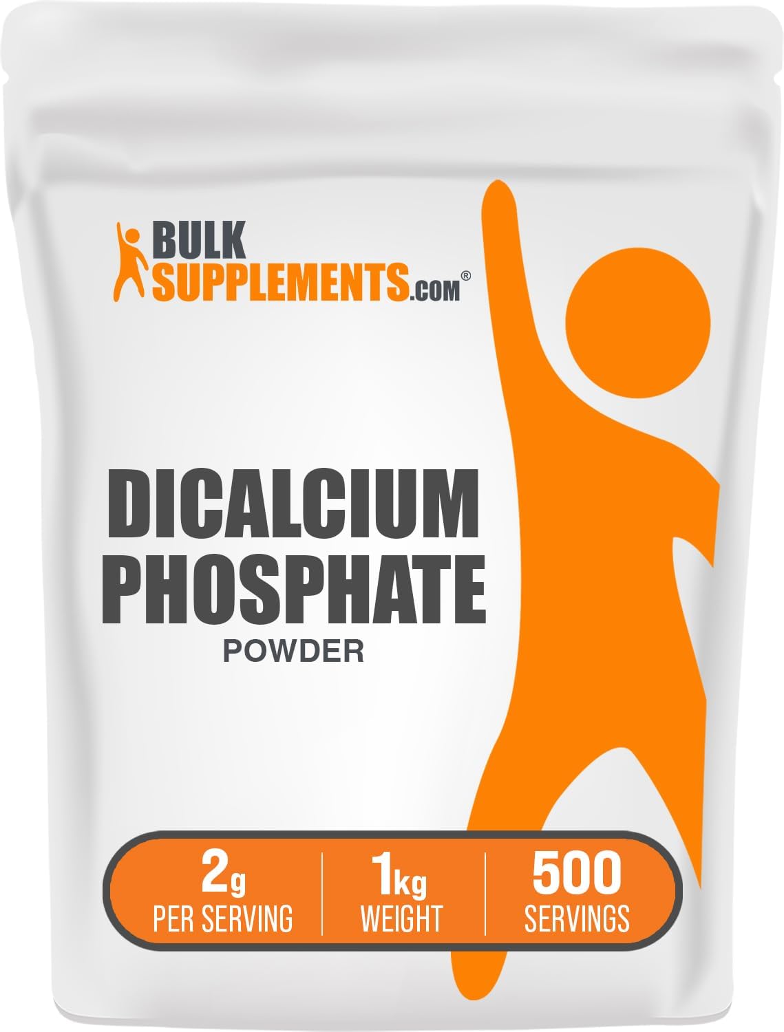 BulkSupplements.com Dicalcium Phosphate Powder - 2000mg per Serving, Unflavored & Gluten Free Calcium Supplement - Ideal Leavening Agent - 1kg (2.2 lbs) Pack