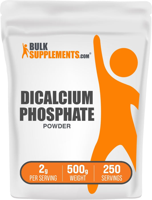 BulkSupplements.com Dicalcium Phosphate Powder - Unflavored Calcium Supplement & Leavening Agent - 2000mg per Serving, 500g (1.1 lbs) - Gluten Free