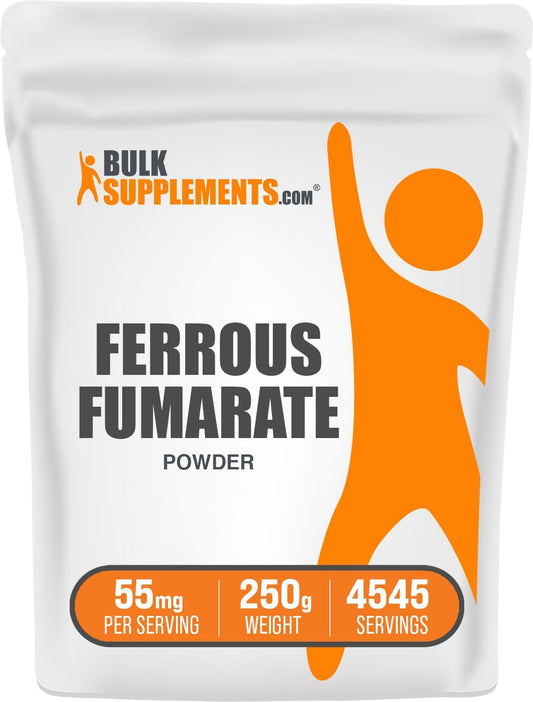 BulkSupplements.com Ferrous Fumarate Powder - Iron Supplement, 18mg Iron per Serving, Gluten Free, 250g (8.8 oz)