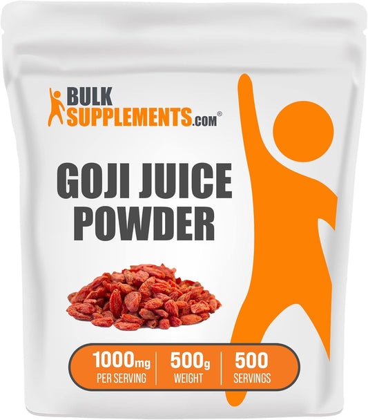 BulkSupplements.com Goji Berry Powder - Immune Support Supplement, Vegan Wolfberry Powder, 1000mg per Serving, 500g (1.1 lbs)