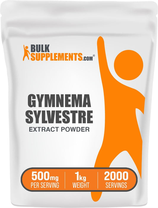 BulkSupplements.com Gymnema Leaf Extract Powder - Gymnema Sylvestre Herbal Supplement, Gluten Free - 500mg per Serving, 1kg (2.2 lbs) Pack
