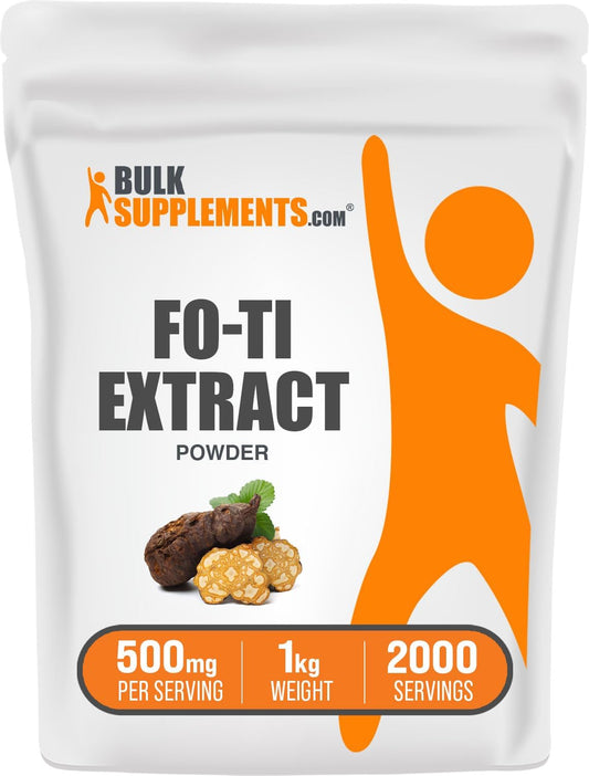 BulkSupplements.com He Shou Wu Extract Powder - Fo-Ti Root Supplement, Herbal & Gluten-Free - 500mg per Serving, 1kg (2.2 lbs) (Pack of 1)