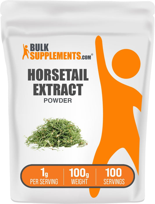 BulkSupplements.com Horsetail Extract Powder - Silica Supplement from Horsetail Herb - Gluten Free, 100g (3.5 oz) - Pack of 1