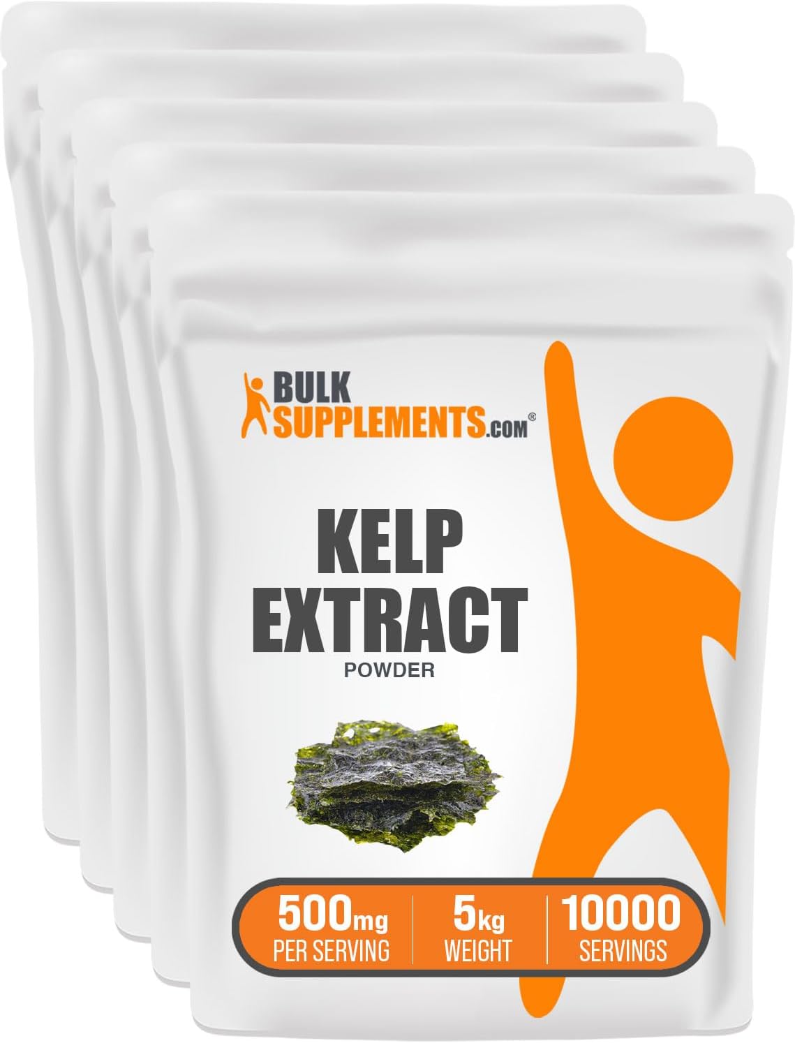 BulkSupplements.com Kelp Extract Powder - Brown Seaweed Supplement, Gluten Free, 500mg per Serving - 25kg (55 lbs) Total Weight