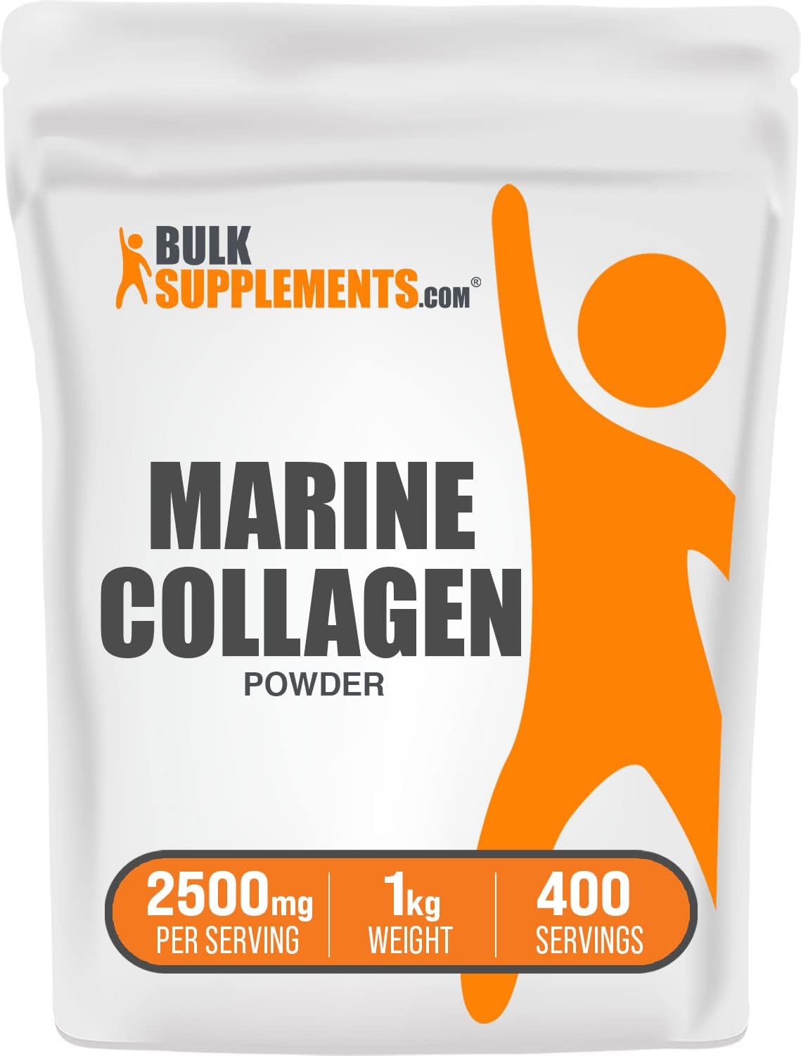 BulkSupplements.com Marine Collagen Peptides Powder - Hydrolyzed Collagen Supplement, Gluten Free - 2500mg per Serving, 1kg (2.2 lbs) Pack of 1