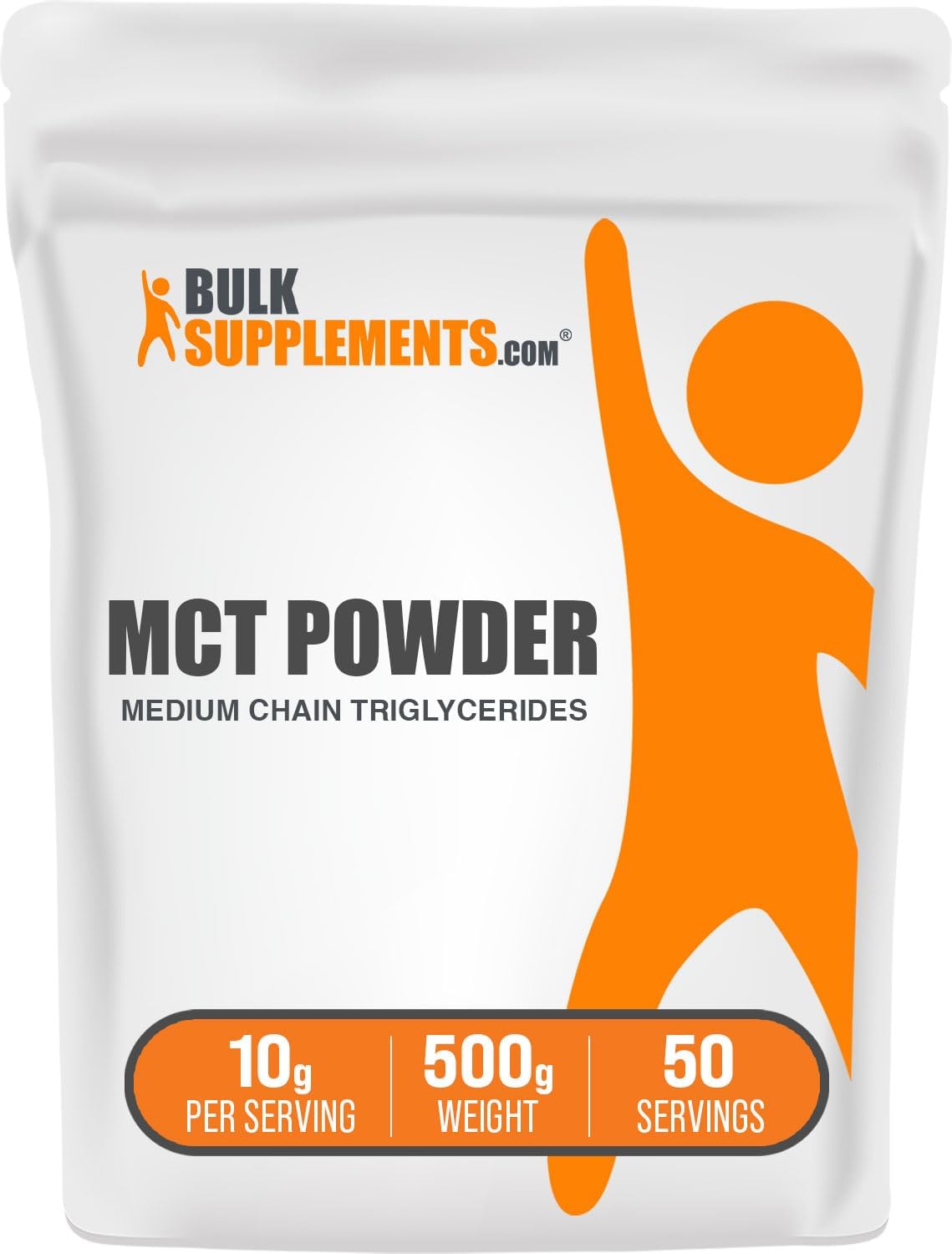 BulkSupplements.com MCT Oil Powder - Pure Medium Chain Triglycerides Supplement for Energy - Gluten-Free, 500g (1.1 lbs) Pack