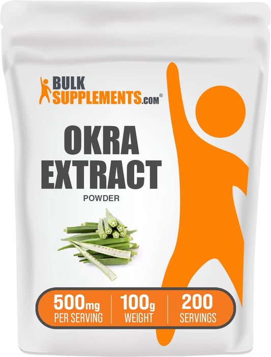 BulkSupplements.com Okra Extract Powder - High Fiber Digestion Supplement - 100g - 3.5 oz