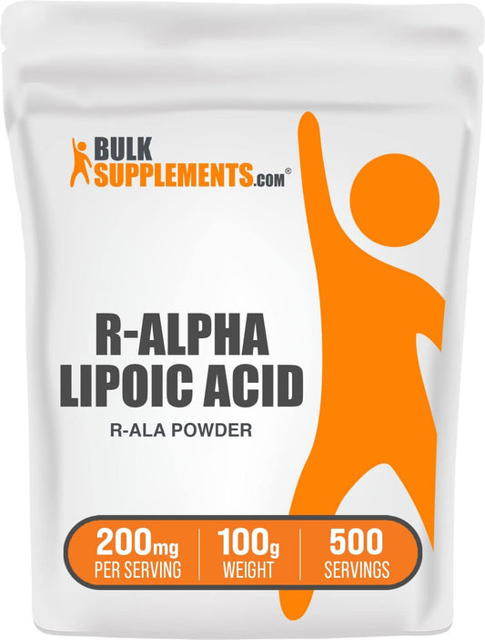BulkSupplements.com R-Alpha Lipoic Acid Powder - 200mg per Serving - Antioxidant Supplement - Gluten Free - 100g (3.5 oz) Pack