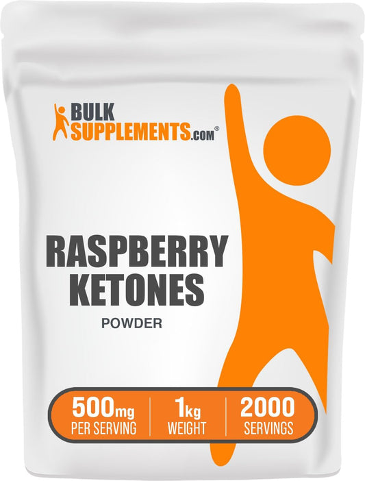 BulkSupplements.com Raspberry Ketones Powder - High Quality Antioxidant Source for Energy Support - Gluten Free, 500mg per Serving, 1kg (2.2 lbs)