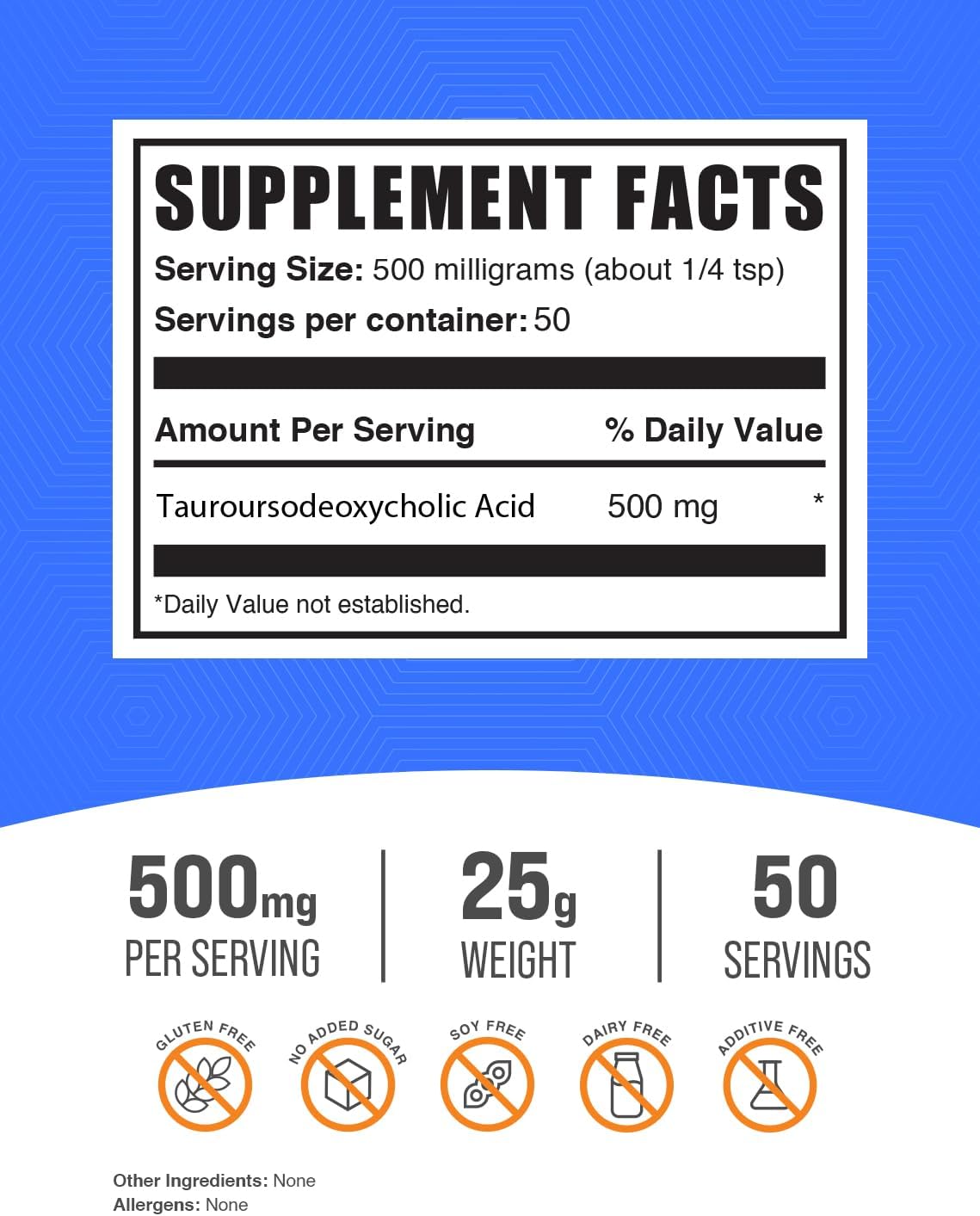 BulkSupplements.com TUDCA Powder - Liver Support Supplement, Gluten Free, 500mg per Serving - 25g (0.88 oz) Pack of 1
