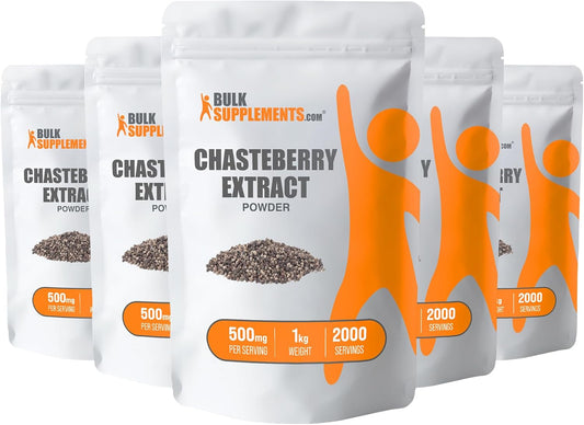 BulkSupplements.com Vitex Berry Extract Powder - Chasteberry Supplement, Gluten Free, 500mg per Serving, 5kg (11 lbs) Pack of 5
