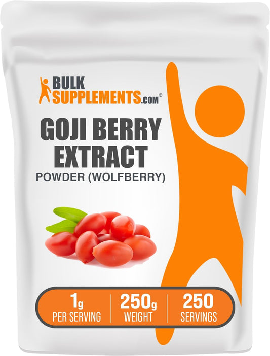 BulkSupplements.com Wolfberry Extract Powder - Goji Berry Herbal Supplement, 1000mg per Serving, Gluten Free, 250g