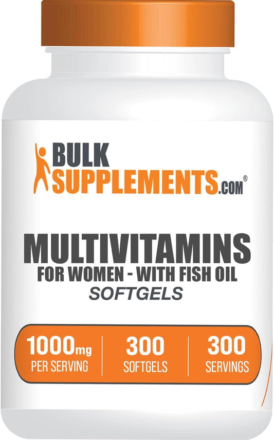 BulkSupplements.com Women's Multivitamin Softgels with Iron and Fish Oil - Gluten Free Multimineral Supplement, 300 Count