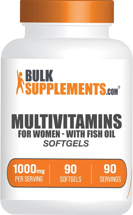 BulkSupplements.com Women's Multivitamin Softgels with Iron and Fish Oil - Gluten Free Multimineral Supplement, 90 Count