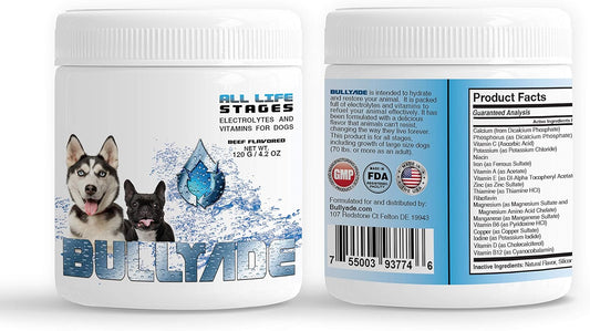 Bullyade Beef Dog Supplement with 18 Essential Vitamins & Minerals - Mixes Easily with Water or Food