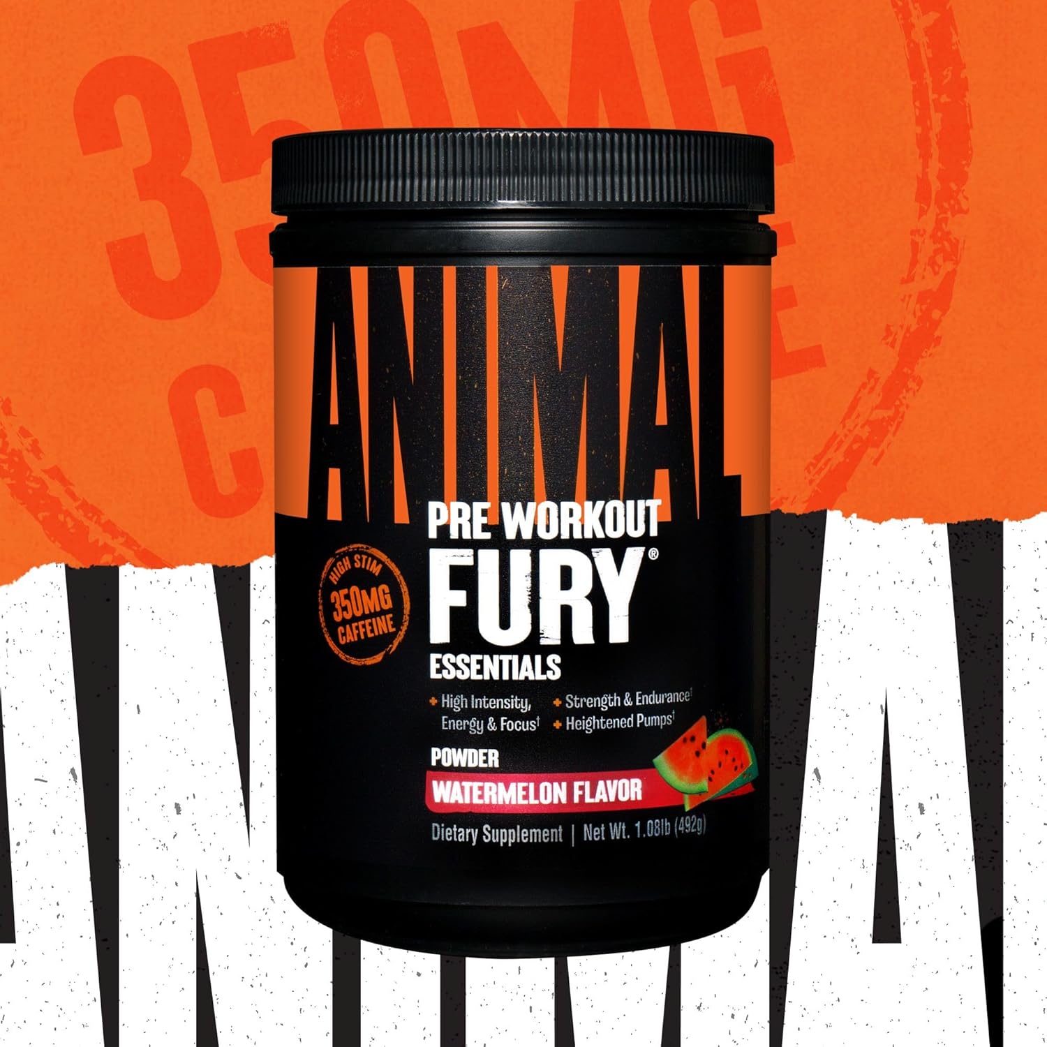 Bundle: Animal Whey Protein Powder Vanilla 4lb + Fury Pre Workout Watermelon 16.96oz Supplement