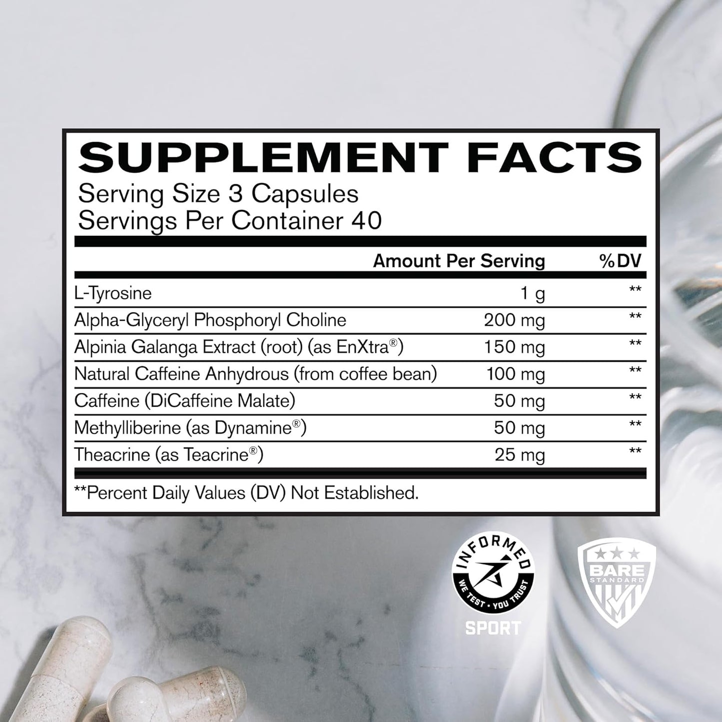 Bundle: BARE PERFORMANCE NUTRITION BPN Creatine Monohydrate & Brain Support - Focus & Energy Booster